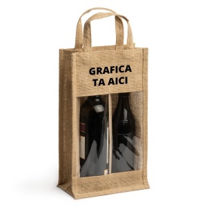 Geanta Grace de iuta laminata cu fereastra si compartiment dublu