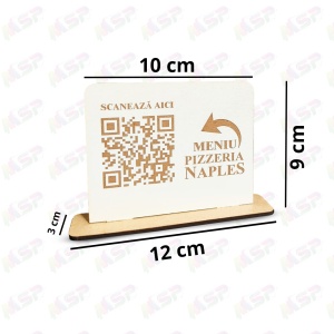 Placheta QR din lemn pentru meniuri digitale - Img 2
