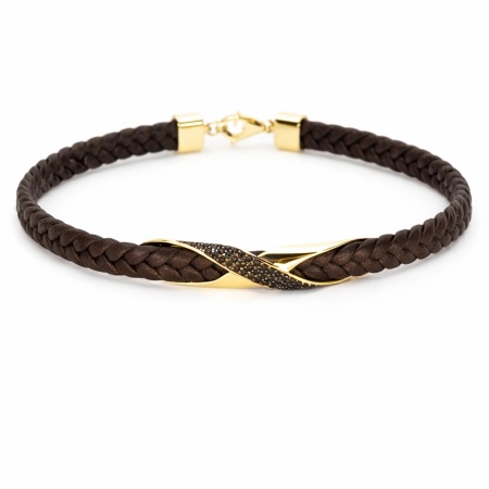 Black Braided Cord Bracelet with 925 Silver Center Bar – Wholesale Men’s Jewelry - Img 2