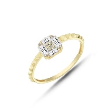 Sterling Silver Baguette CZ Textured Ring Sterling Silver Baguette CZ Textured Ring