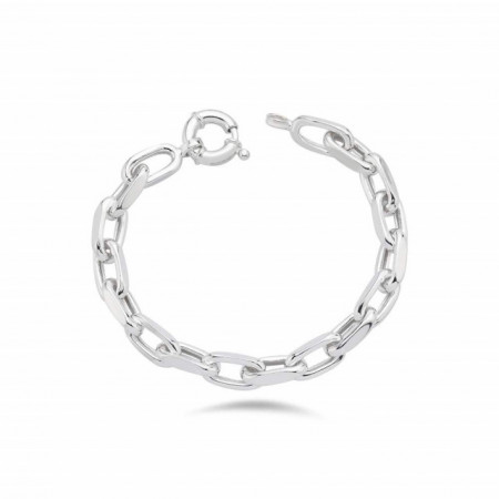Elegant Round Clasp Paperclip Silver Bracelet Modern Minimalism
