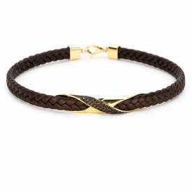 Black Braided Cord Bracelet with 925 Silver Center Bar – Wholesale Men’s Jewelry - Img 2