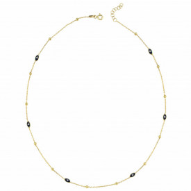 Gold-Plated Sterling Silver Evil Eye Chain Necklace