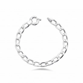 Round Clasp Oval Link Sterling Silver Bracelet Elegant and Unique
