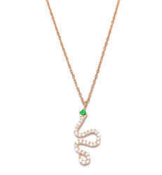 Elegant Snake Design Necklace with Rose Gold Finish