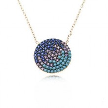 Multicolor Pendant Necklace Handmade 925 Sterling Silver Jewelry