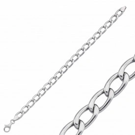 Sleek Oval Link Sterling Silver Bracelet Everyday Elegance