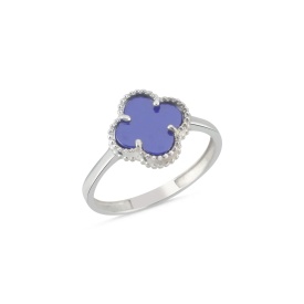 Violet Clover Silver Ring in 925 Sterling Silver – Elegant Wholesale Jewelry for Women