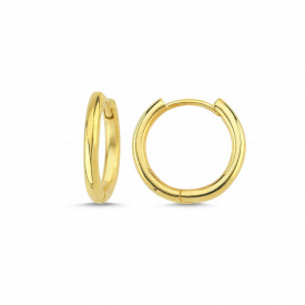 925 Sterling Silver Gold Hoop Earrings Minimalist Design