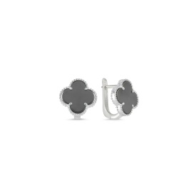 Black Clover Stud Earrings in 925 Sterling Silver – Minimalist Women’s Jewelry Wholesale
