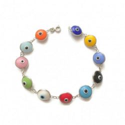 Dainty Blue Evil Eye Bracelet Handmade Sterling Silver Jewelry