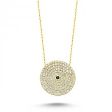 Evil Eye Necklace with Blue Stone Handmade 925 Sterling Silver