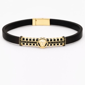 Men’s 925 Silver Gold Plated Roman Bar Bracelet – Wholesale Collection