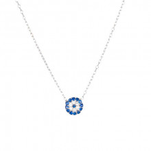 Mini Blue Evil Eye Necklace Sterling Silver 925