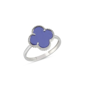 Blue Clover Cocktail Ring in 925 Sterling Silver – Stylish Women’s Wholesale Jewelry