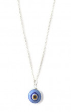 Blue Turkish Evil Eye Necklace 925 Sterling Silver Pendant