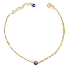Evil Eye Beaded Bracelet Gold Plated Sterling Silver 925