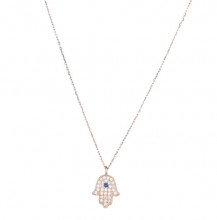 Hamsa Necklace with Evil Eye Charm Sterling Silver Pendant