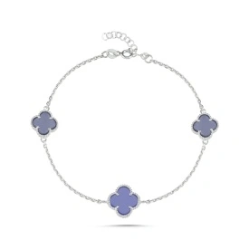 Lavender Tone Clover Detail Bracelet Made of 925 Sterling Silver – Wholesale Women’s Jewelry
