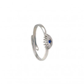 Adjustable Evil Eye Ring Trio Rose Gold, Silver, and Gold Plated