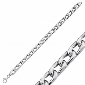 Bold Figaro Chain Sterling Silver Bracelet Premium Quality