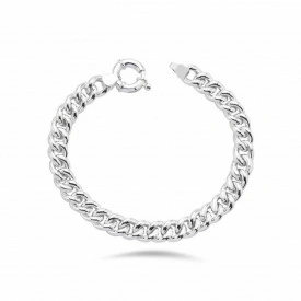 Bold Round Clasp Curb Sterling Silver Bracelet Durable Stylish