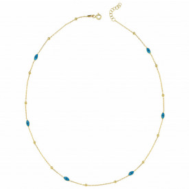 Gold Plated 925 Sterling Silver Evil Eye Necklace Blue Charms