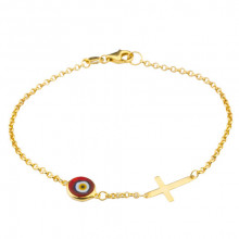 Gold Plated Red Cross Evil Eye Bracelet Silver Wholesale