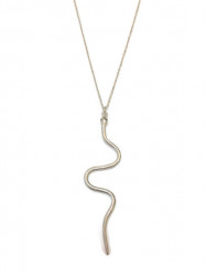 Minimalist Snake Pendant Necklace in Sterling Silver