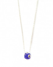 Blue Evil Eye Bead Necklace Handmade Sterling Silver Jewelry