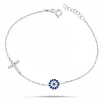 Cross Evil Eye Silver Bracelet Wholesale Turkish Sterling Silver