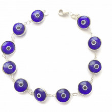 Blue Evil Eye Turkish Silver Bracelet Wholesale Handmade Jewelry