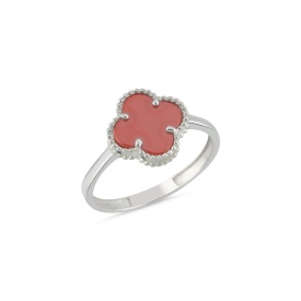 Coral Clover Sterling Silver Ring 925 – Fashion Wholesale Jewelry for Women
