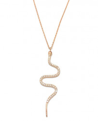 Rose Gold-Plated Snake Pendant Necklace with Cubic Zirconia