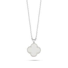 White Clover Pendant Necklace in 925 Sterling Silver – Classic Wholesale Jewelry for Women