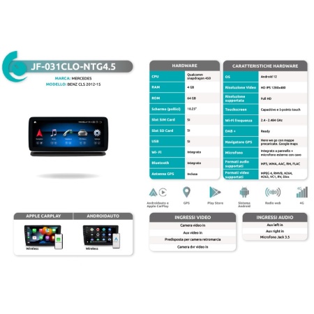 Autoradio per Mercedes CLS dal 2013 al 2015 JF Sound JF-031CLO-NTG4.5 - Img 3