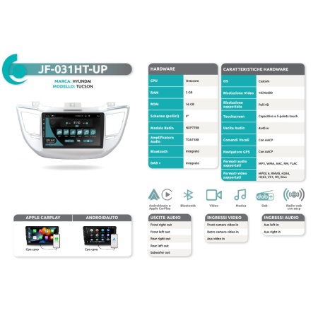 Autoradio per Hyundai Tucson dal 2015 al 2021 JF Sound JF-031HT - Img 2