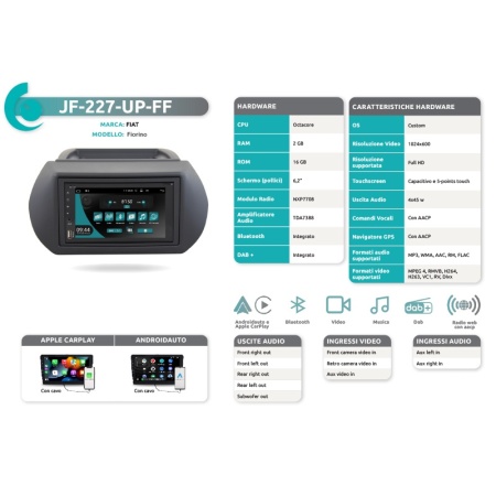 Autoradio per Peugeot Bipper dal 2007 al 2016 JF Sound JF-227-FF - Img 2