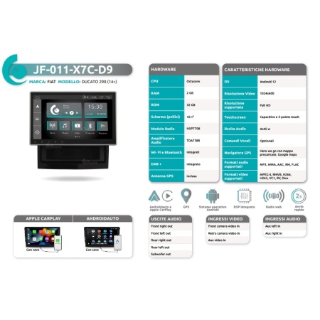 Autoradio per Fiat Ducato 290 dal 2014 JF Sound JF-011-D9 - Img 4