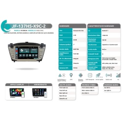 Autoradio CD/DVD per Hyundai IX35 dal 2010 con navi/retro/ampli e lcd grande di serie JF Sound JF-137H5-X9C-2 - Img 6