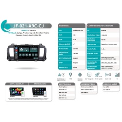 Autoradio 10" per Peugeot Expert & Traveller dal 2016 JF Sound JF-021-CJ - Img 2