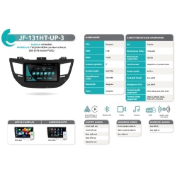 Autoradio per Hyundai Tucson dal 2015 al 2021 con Navi e Retro di serie JF Sound JF-131HT-3 - Img 2