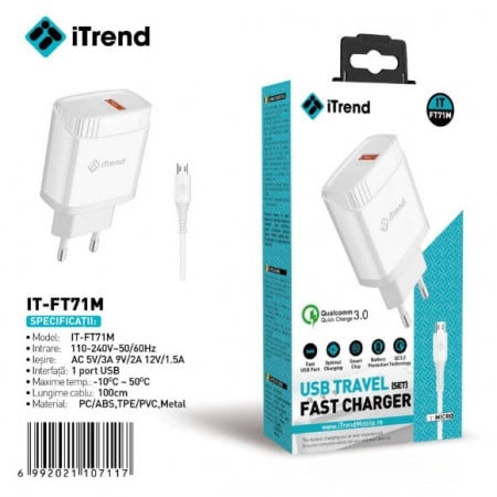 INCARCATOR TELEFON ITREND FT 71 MICROUSB QC 3.0
