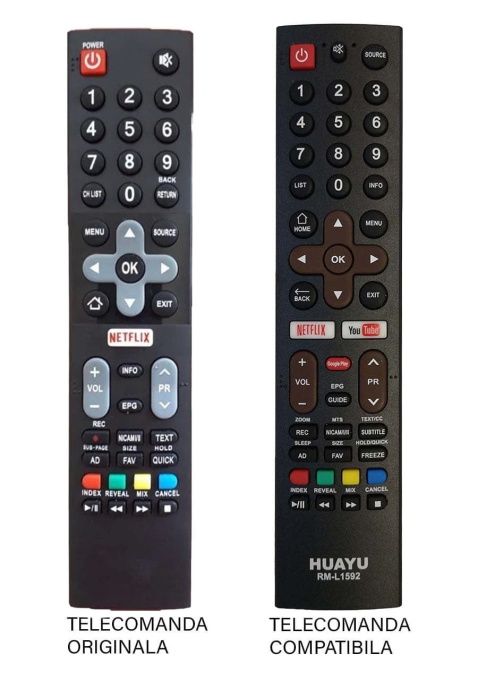 Telecomanda compatibila pentru televizor Utok – U40FHD5 , U43UHD1 , U50UHD1, U55UHD1