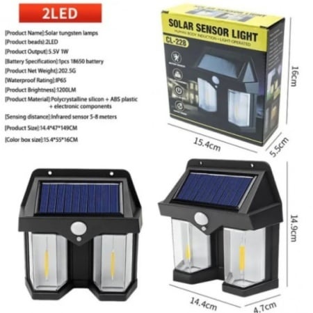 PROIECTOR SOLAR CU DOUA BECURI SENZOR DE MISCARE CL 228