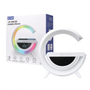 BOXA PORTABILA CU CEAS BT 3401 LAMPA ACUMULATOR MULTICOLORA INCARCARE WIRELESS BT SD TIP C - Img 1