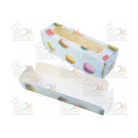 Cutie carton 6 bucati macarons 18x5x5 cm
