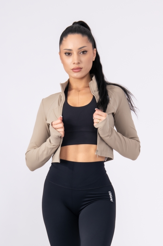 Crop-Jacket, Flow, Silky-Sand