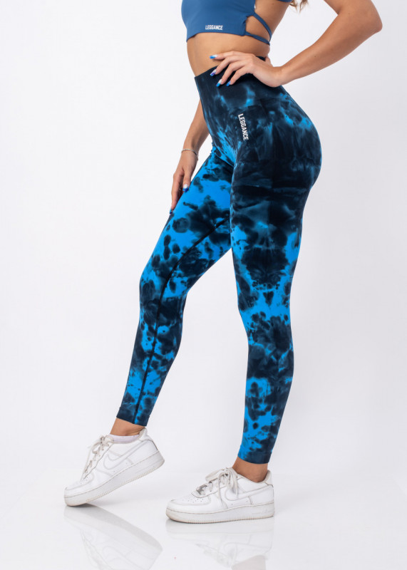 Fitness Leggings, Jungle, Blue