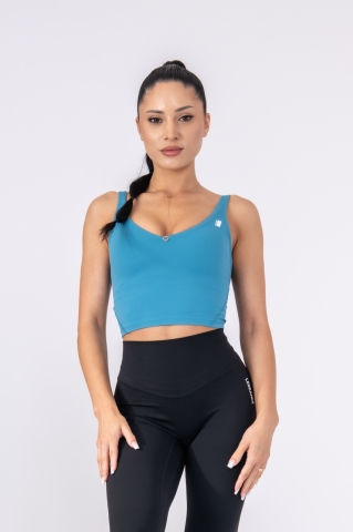 V-Form Bra Tank, Azure